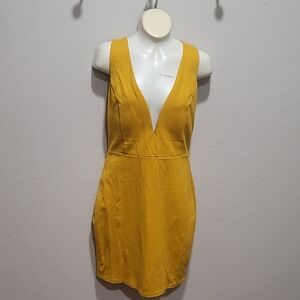 Love Gold Plunge Sheath Dress for Cocktail